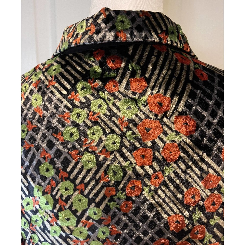 ett:twa Anthropologie Multicolored Jacket Women’s Size 4 Beautiful Velvet Shirt - Picture 8 of 12